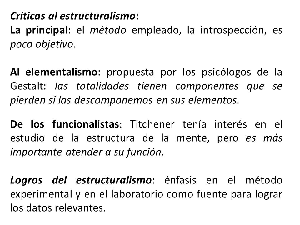 Críticas al estructuralismo: