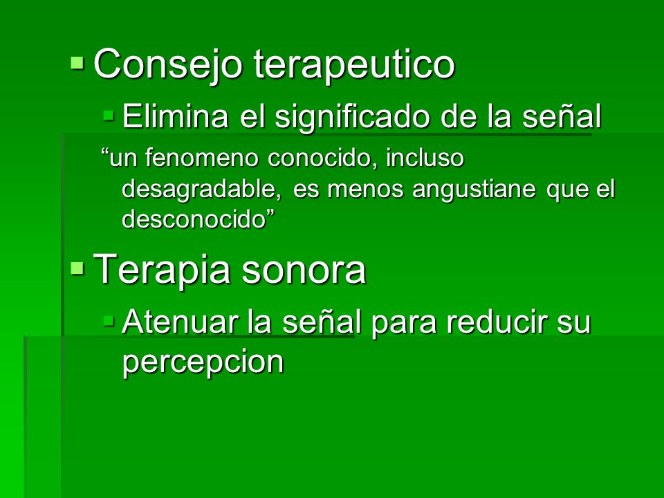 Consejo terapeutico Terapia sonora Elimina el significado de la señal