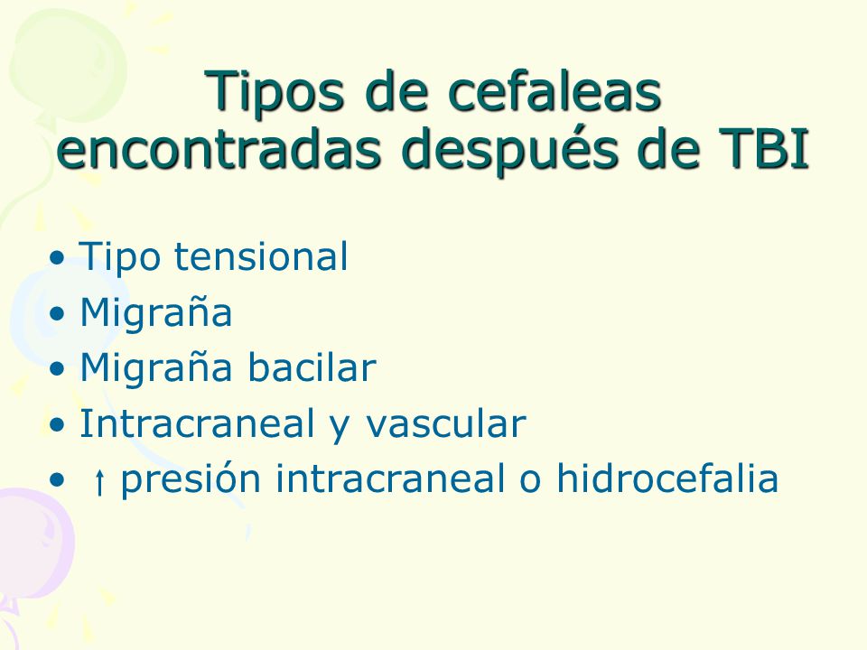 Tipos de cefaleas encontradas después de TBI