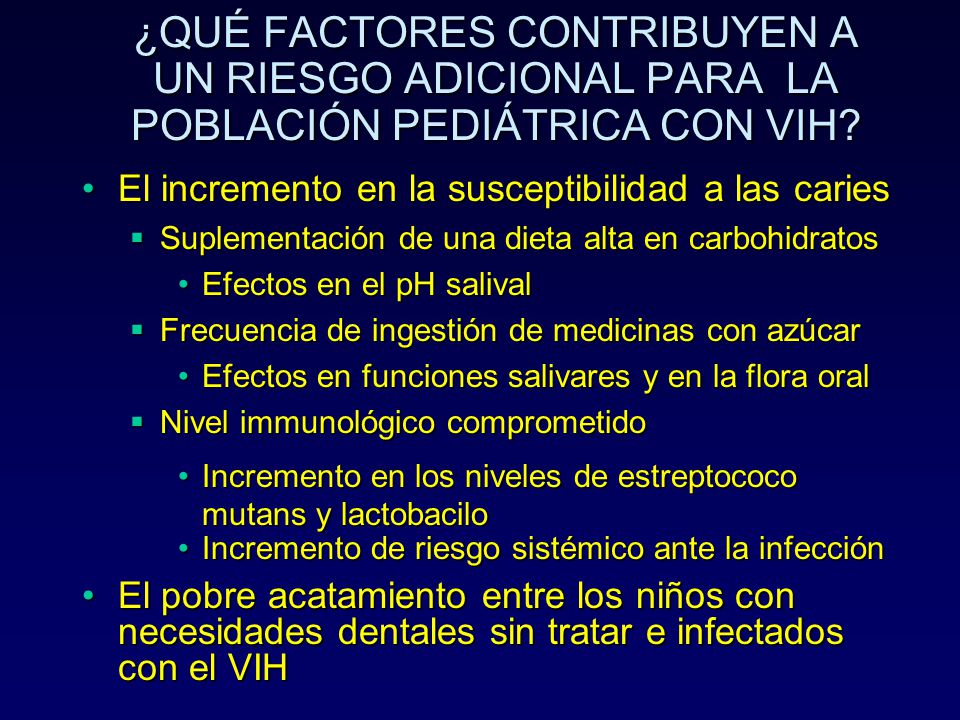 ¿QUÉ FACTORES CONTRIBUYEN A UN RIESGO ADICIONAL PARA LA POBLACIÓN PEDIÁTRICA CON VIH