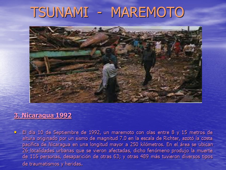 TSUNAMI - MAREMOTO 3. Nicaragua 1992