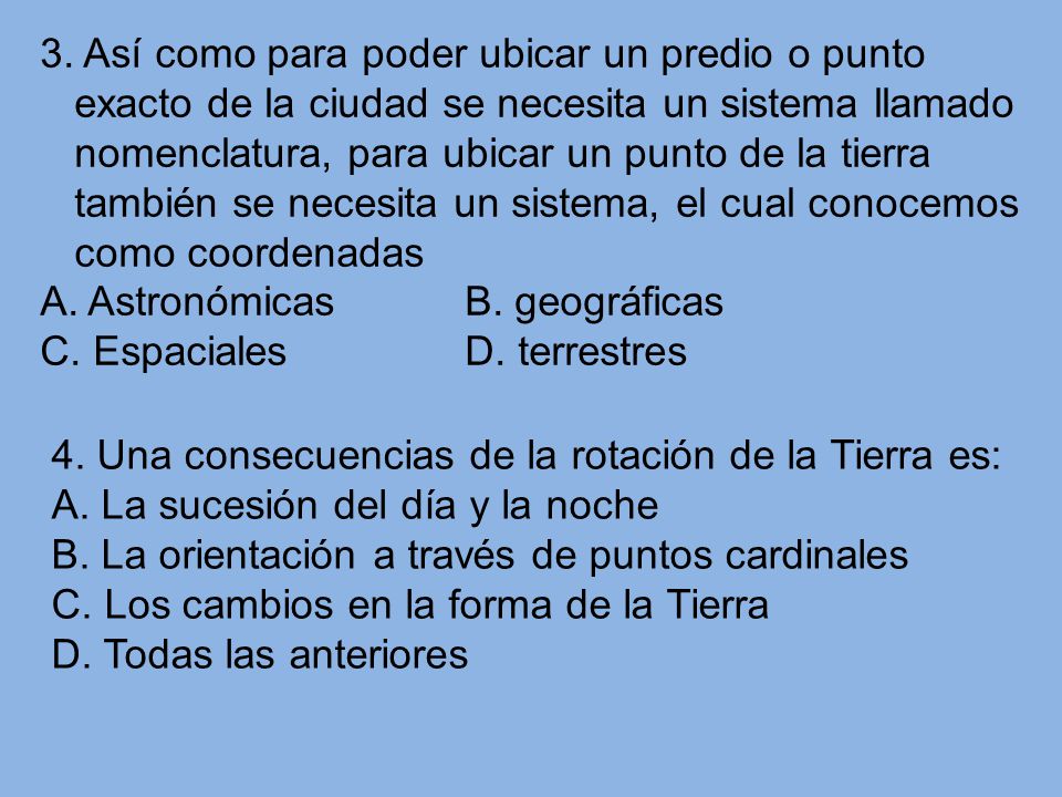 3. Así como para poder ubicar un predio o punto