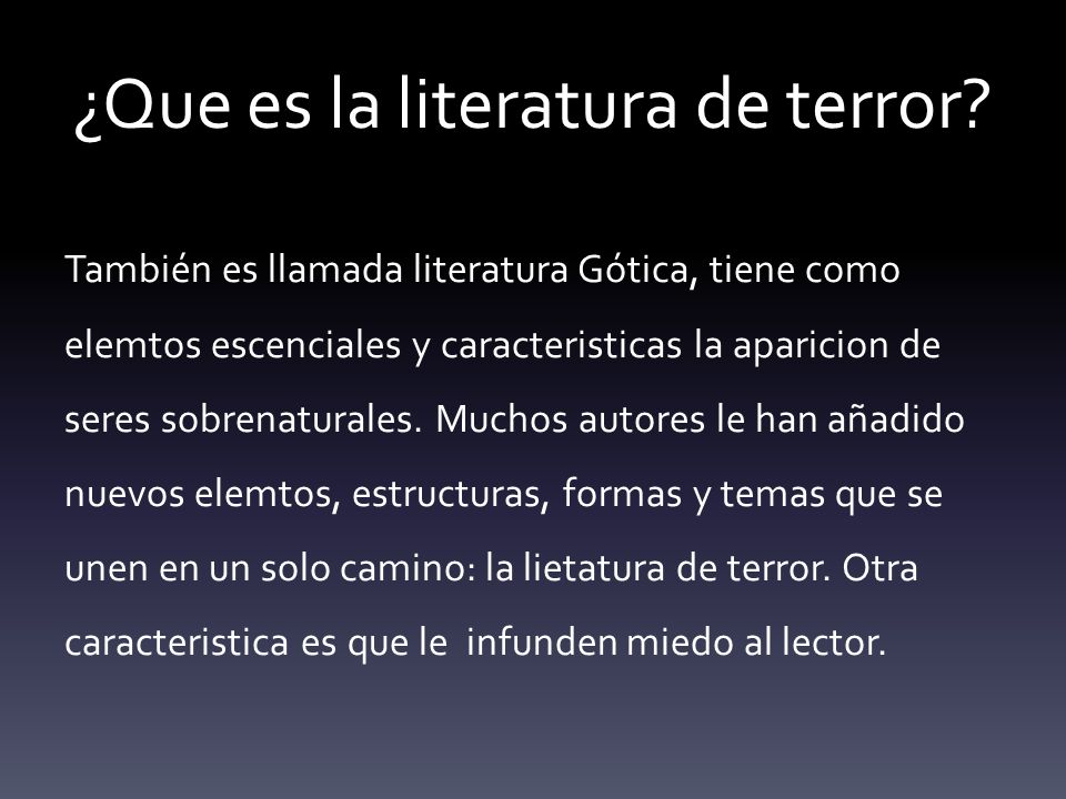 Literatura de Terror en Latinoamerica - ppt descargar