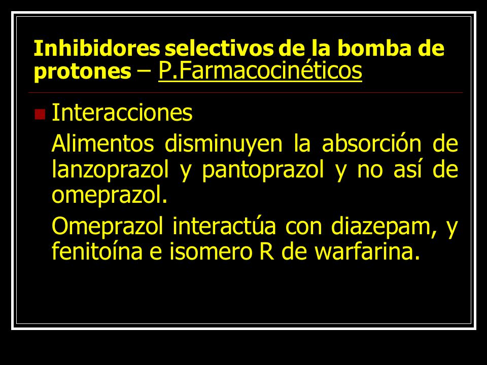 Inhibidores selectivos de la bomba de protones – P.Farmacocinéticos