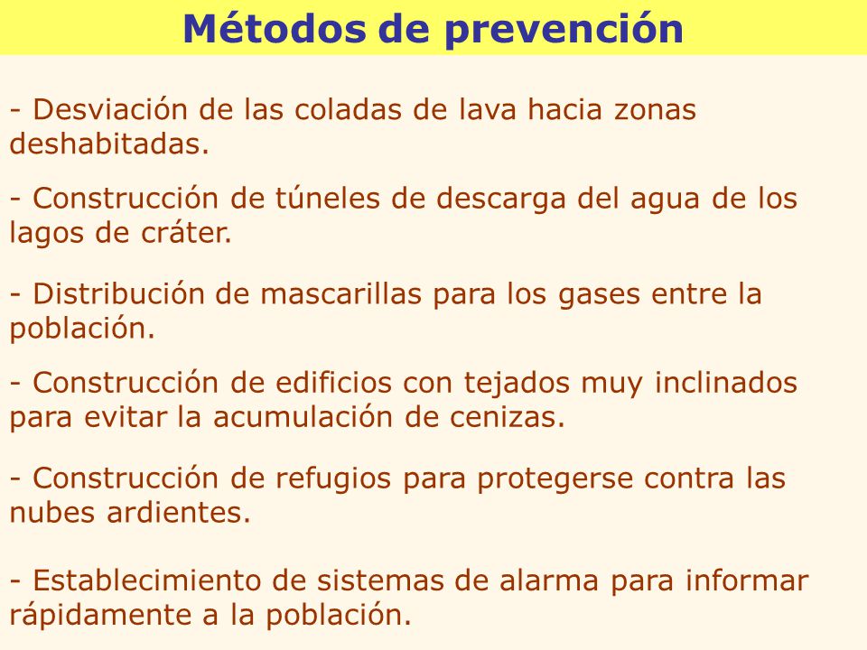 Métodos de prevención - Desviación de las coladas de lava hacia zonas deshabitadas.