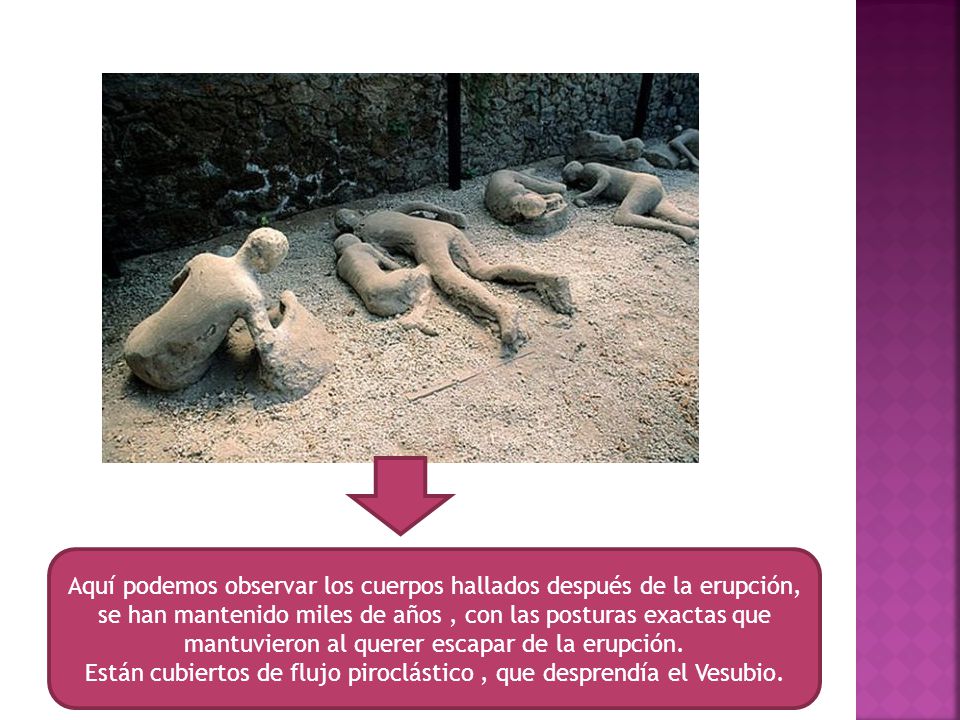 Están cubiertos de flujo piroclástico , que desprendía el Vesubio.