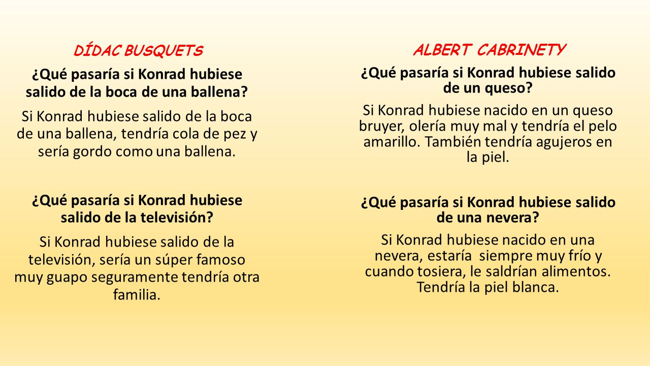 ¿Qué pasaría si Konrad hubiese salido de la boca de una ballena