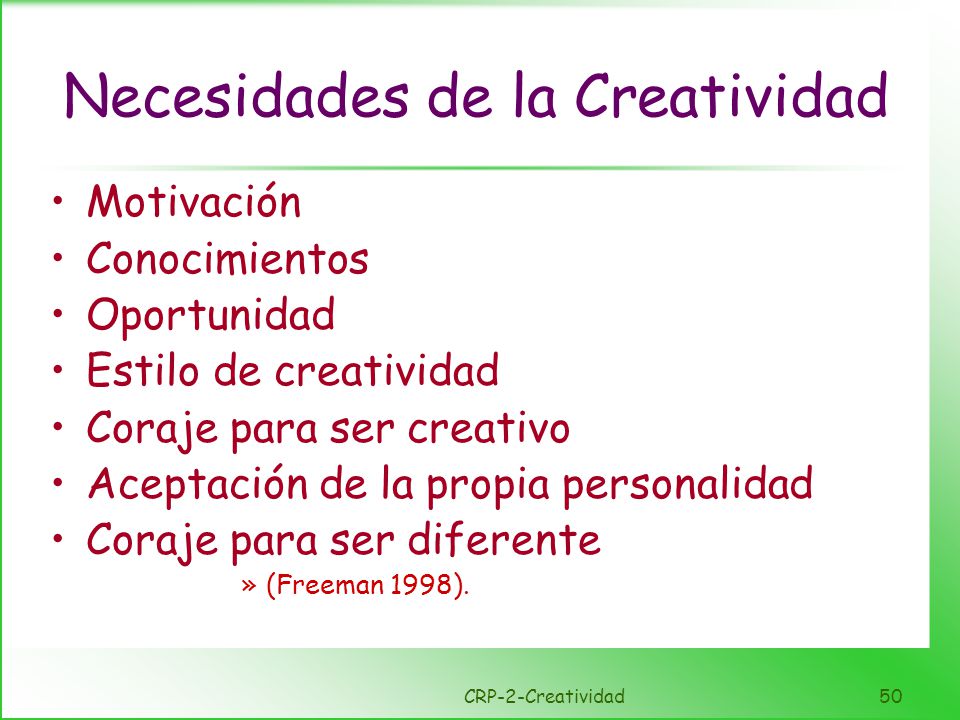 P´s de la creatividad Persona Proceso Lugar Producto CRP-2-Creatividad
