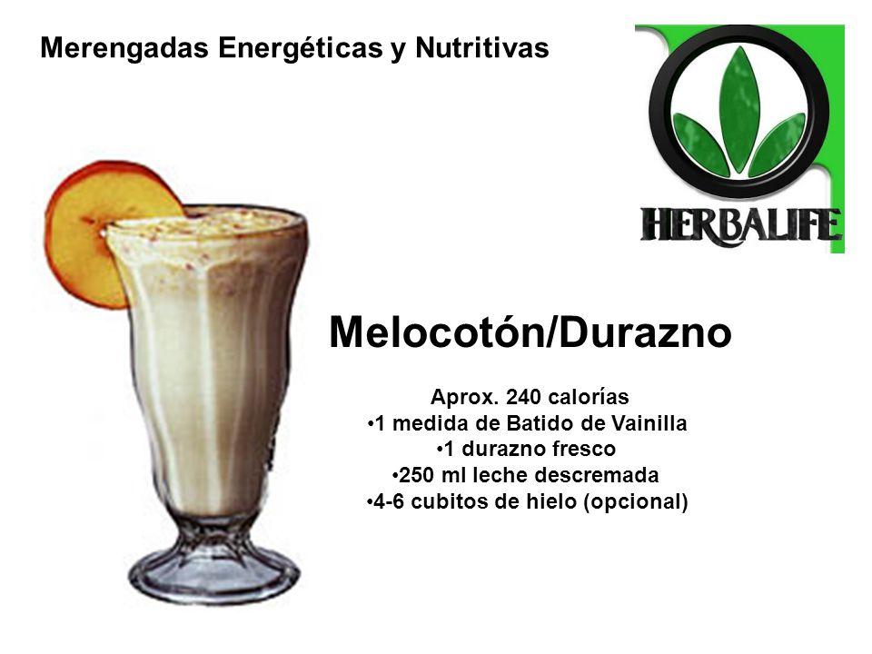 1 medida de Batido de Vainilla 4-6 cubitos de hielo (opcional)