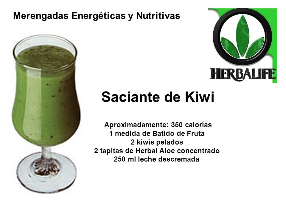 1 medida de Batido de Fruta 2 tapitas de Herbal Aloe concentrado