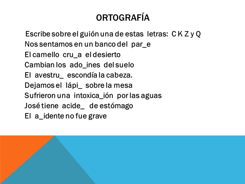 ortografÍa Nos sentamos en un banco del par_e