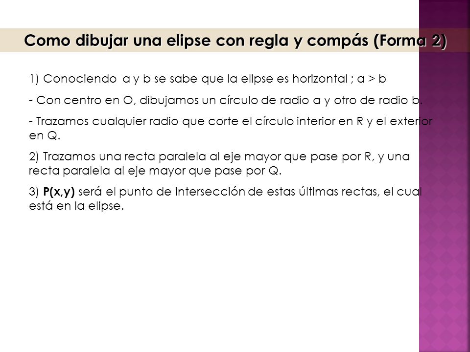 Como dibujar una elipse con regla y compás (Forma 2)
