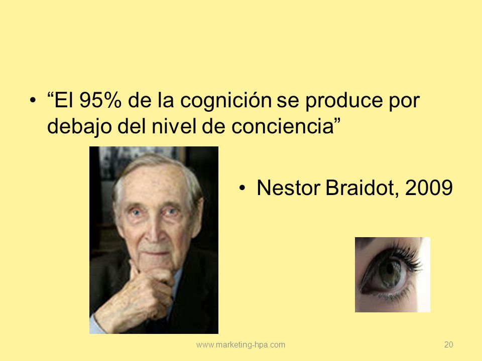 El 95% de la cognición se produce por debajo del nivel de conciencia
