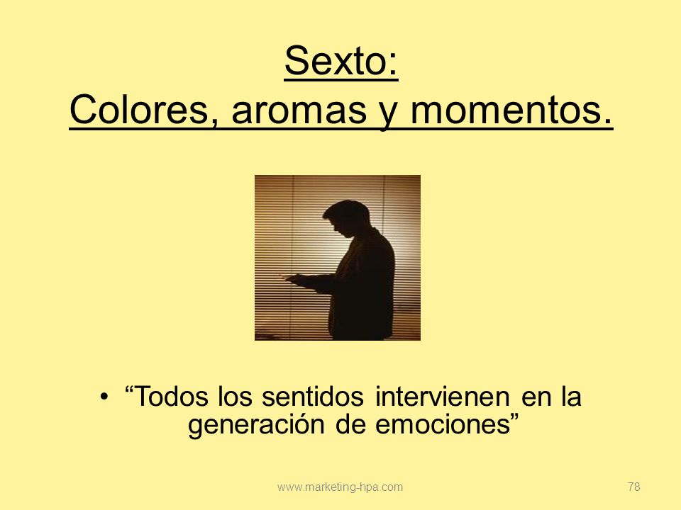 Sexto: Colores, aromas y momentos.