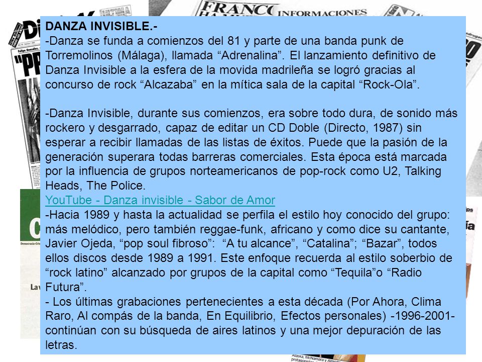 DANZA INVISIBLE.-