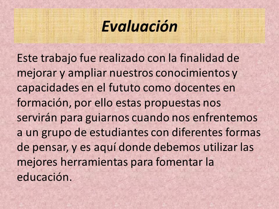 Evaluación