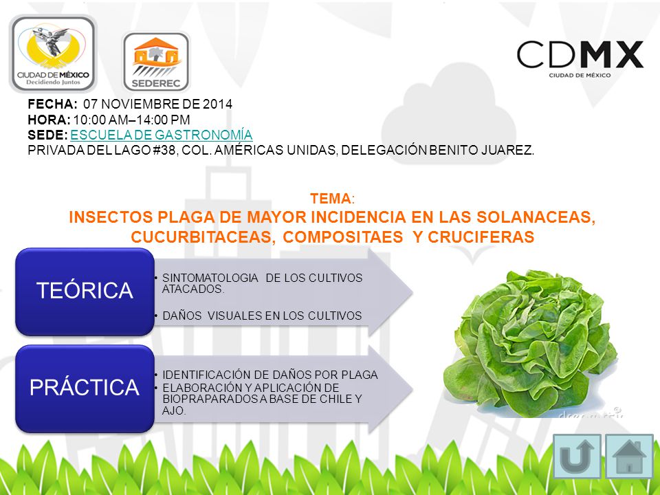 FECHA: 07 NOVIEMBRE DE 2014 HORA: 10:00 AM–14:00 PM. SEDE: ESCUELA DE GASTRONOMÍA.