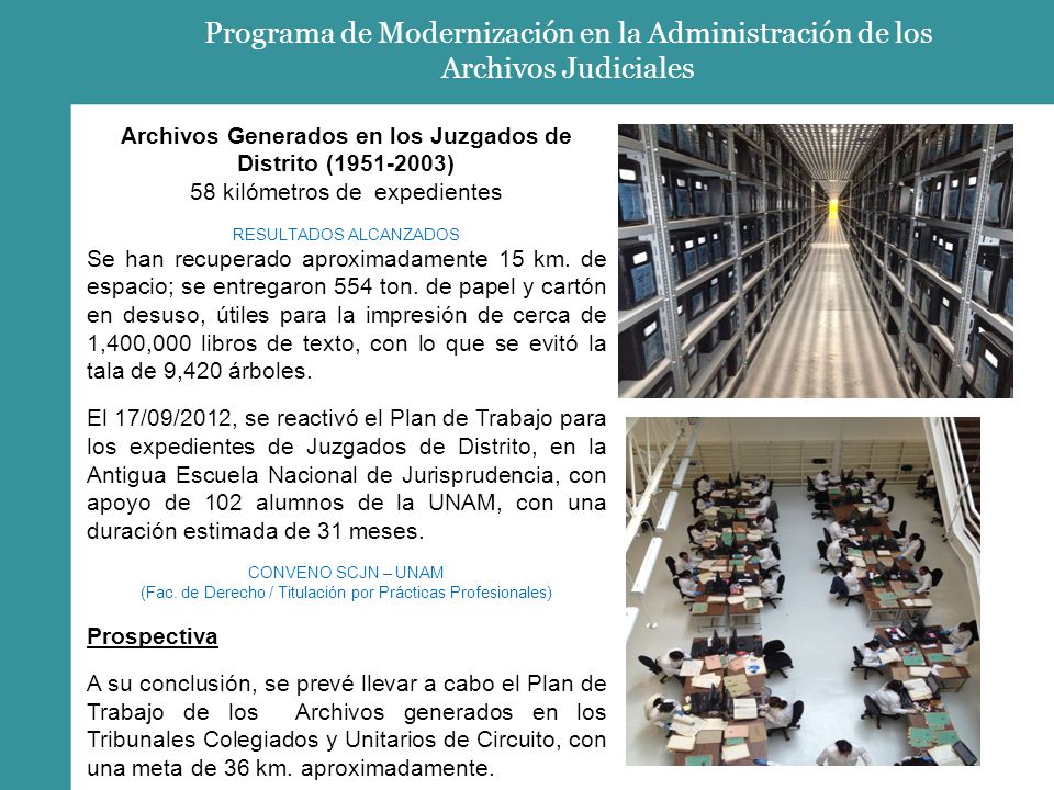 Programa de Modernización en la Administración de los Archivos Judiciales