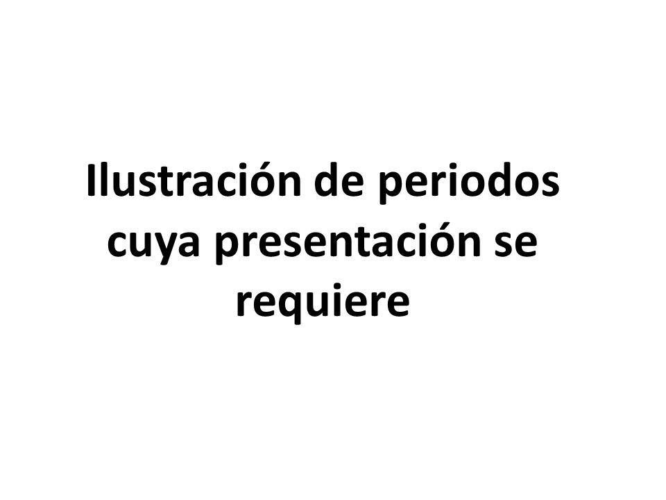Ilustración de periodos cuya presentación se requiere