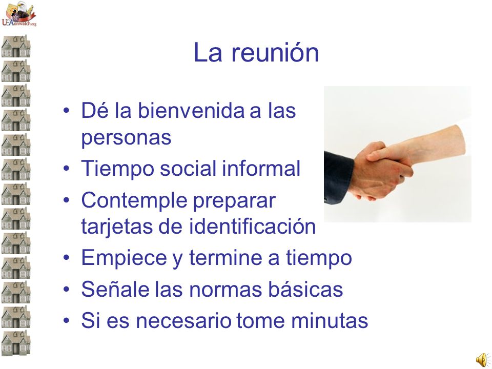 La reunión Dé la bienvenida a las personas Tiempo social informal