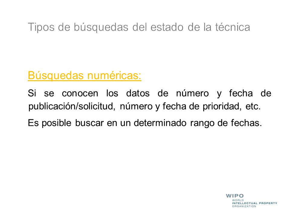 Tipos de búsquedas del estado de la técnica
