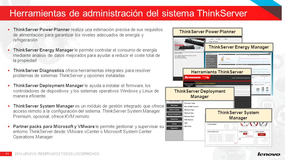 Herramientas de administración del sistema ThinkServer
