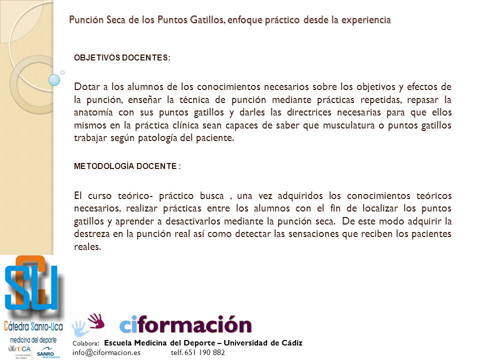 Punción Seca de los Puntos Gatillos, enfoque práctico desde la experiencia