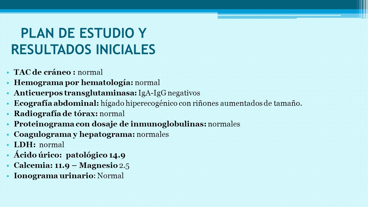 PLAN DE ESTUDIO Y RESULTADOS INICIALES