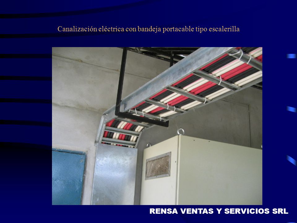 Canalización eléctrica con bandeja portacable tipo escalerilla