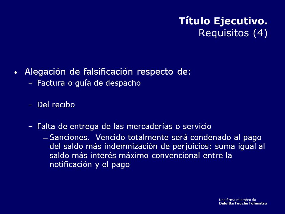 Título Ejecutivo. Requisitos (4)