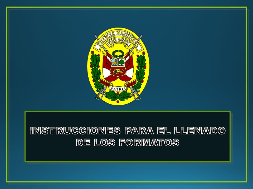 INSTRUCCIONES PARA EL LLENADO DE LOS FORMATOS