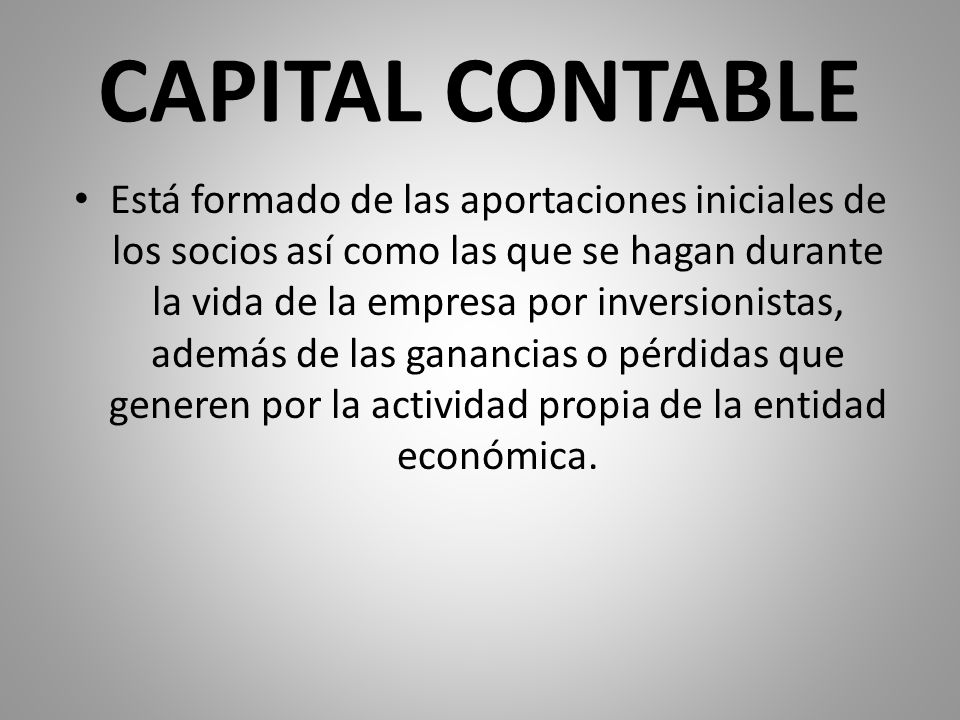 CAPITAL CONTABLE