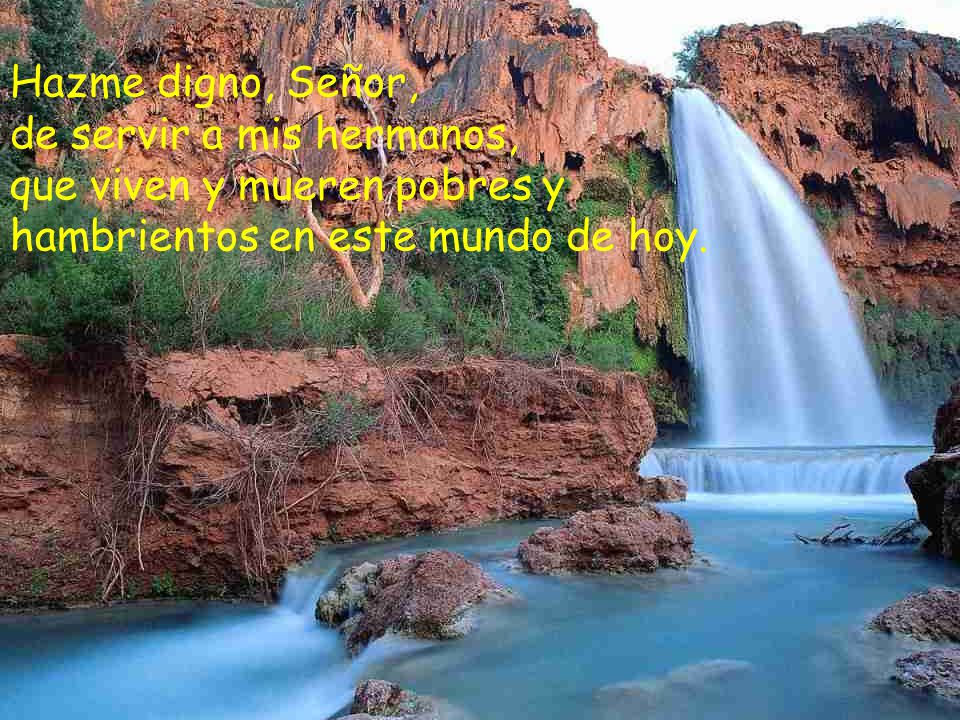 Hazme digno, Señor, de servir a mis hermanos, que viven y mueren pobres y.