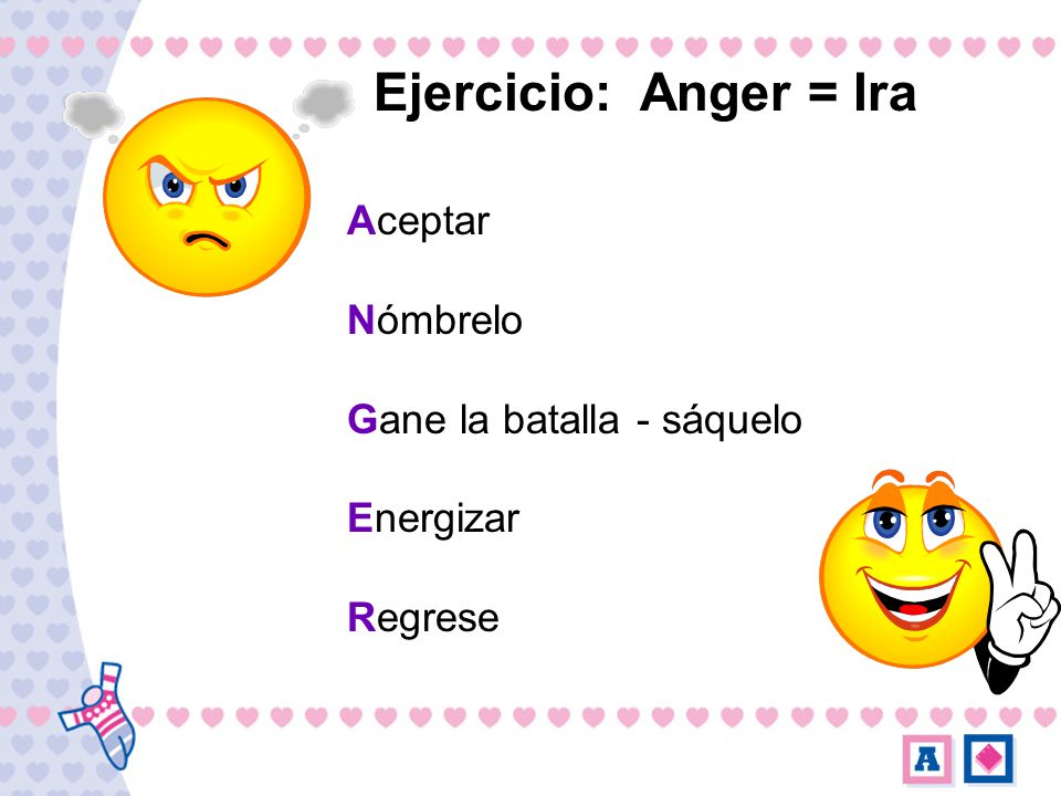 Ejercicio: Anger = Ira Aceptar Nómbrelo Gane la batalla - sáquelo