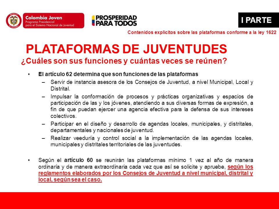 I PARTE Contenidos explícitos sobre las plataformas conforme a la ley