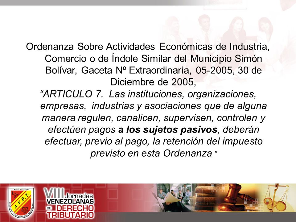 Ordenanza Sobre Actividades Económicas de Industria, Comercio o de Índole Similar del Municipio Simón Bolívar, Gaceta Nº Extraordinaria, , 30 de Diciembre de 2005,