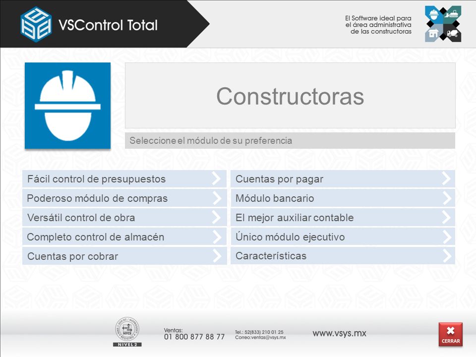 Constructoras Fácil control de presupuestos Cuentas por pagar