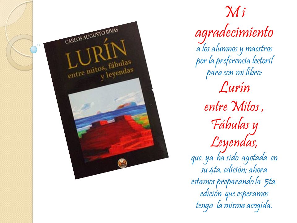 M i agradecimiento Lurín entre Mitos , Fábulas y Leyendas,