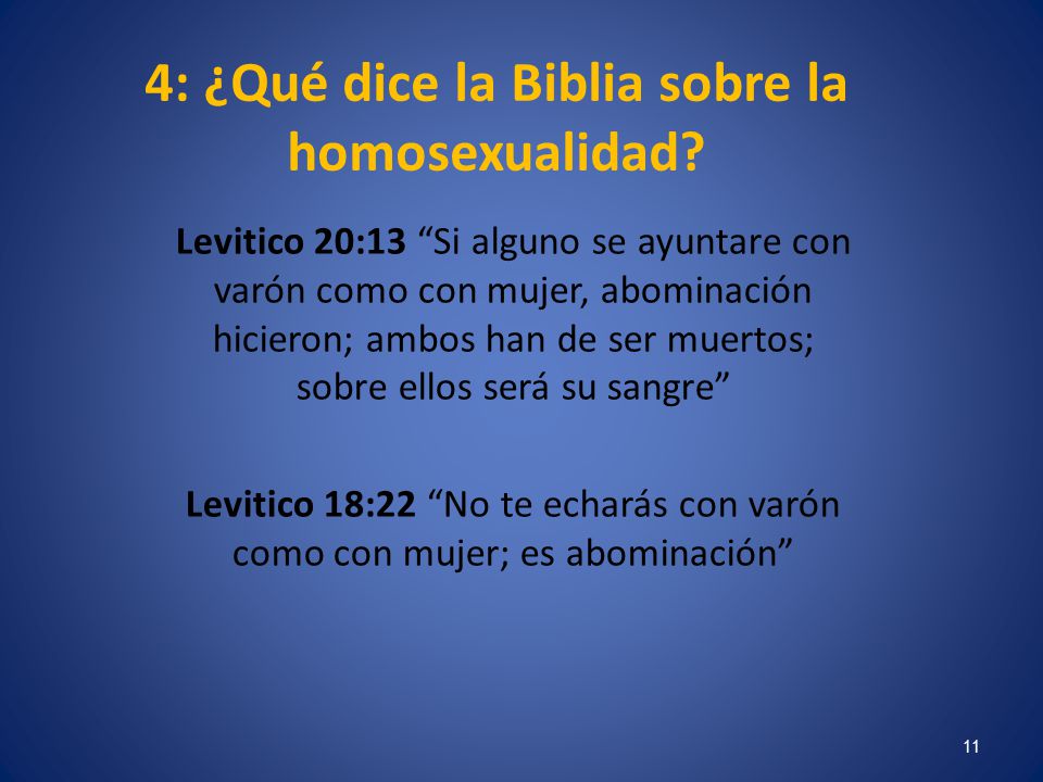 4: ¿Qué dice la Biblia sobre la homosexualidad