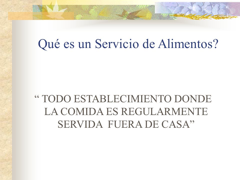 Qué es un Servicio de Alimentos