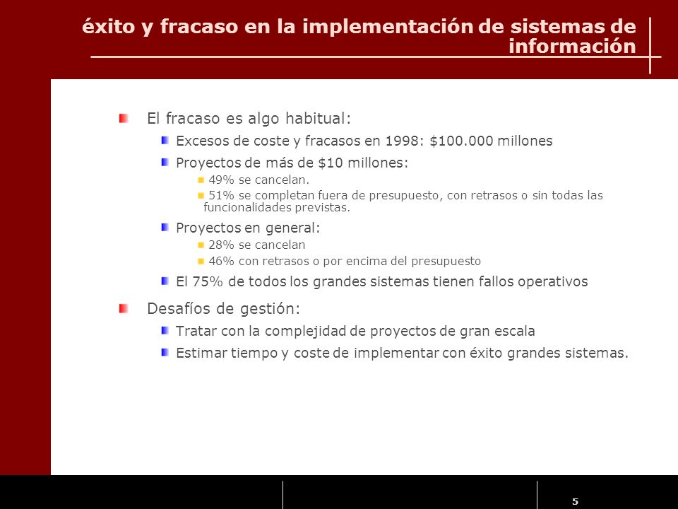 éxito y fracaso en la implementación de sistemas de información