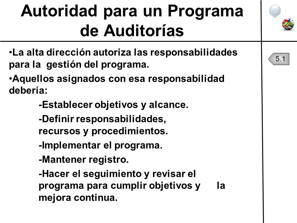 Autoridad para un Programa de Auditorías