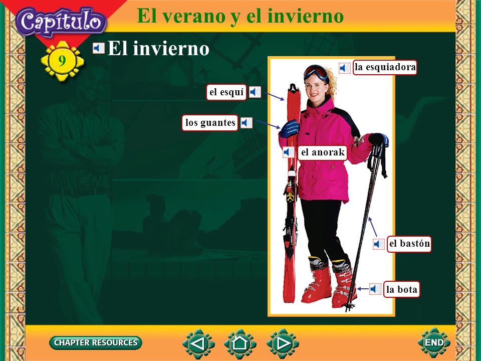 El verano y el invierno El invierno 9 la esquiadora el esquí
