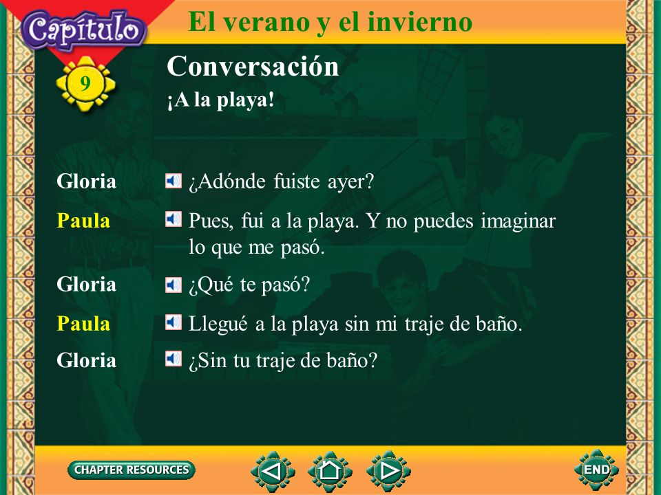 El verano y el invierno Conversación 9 ¡A la playa!