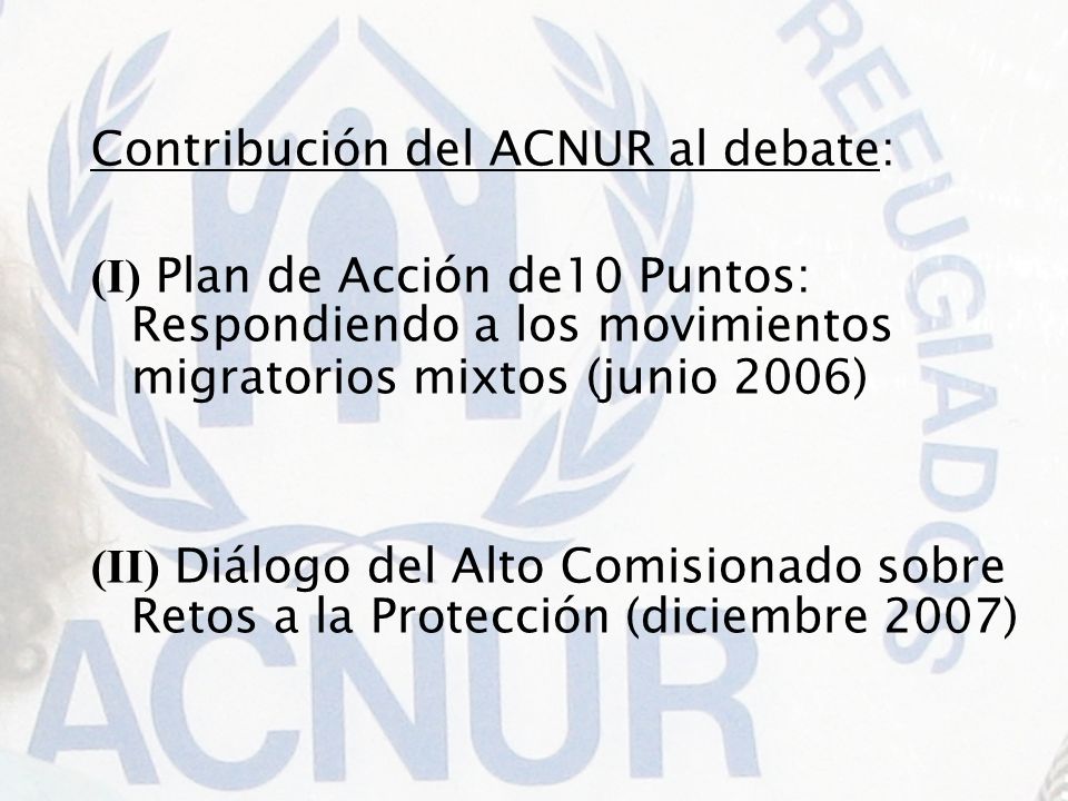 Contribución del ACNUR al debate: