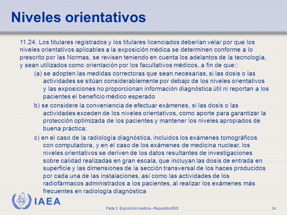 Niveles orientativos Los titulares registrados y los titulares licenciados deberían velar por que los.
