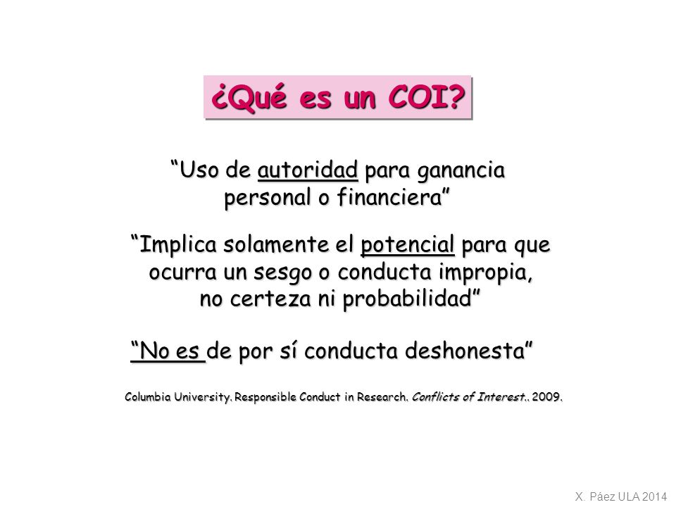 ¿Qué es un COI Uso de autoridad para ganancia personal o financiera