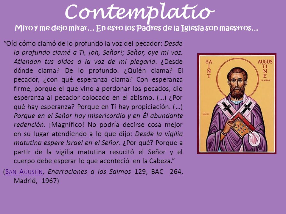 Contemplatio Miro y me dejo mirar… En esto los Padres de la Iglesia son maestros…