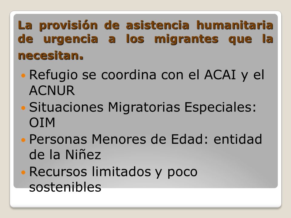 Refugio se coordina con el ACAI y el ACNUR
