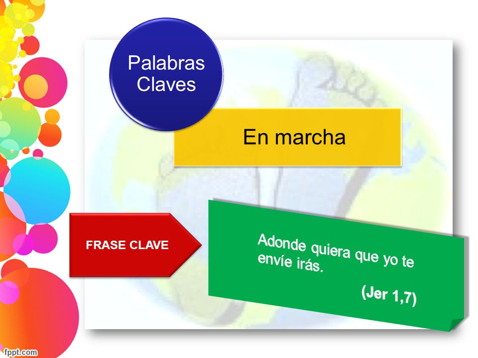 En marcha Palabras Claves Adonde quiera que yo te envíe irás.